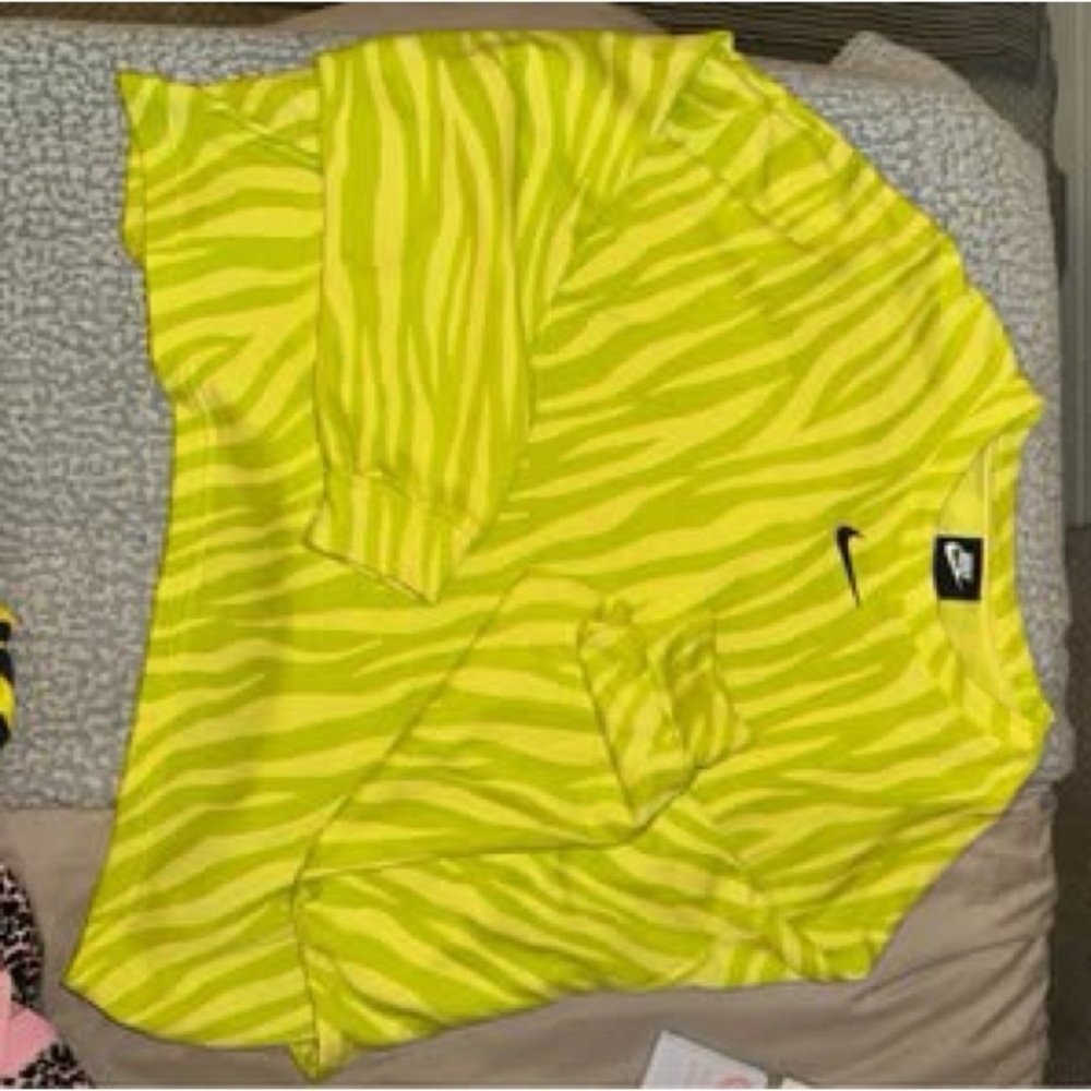 Nike Neon Green Zebra Print Sweatshirt; limited edition: worn twice